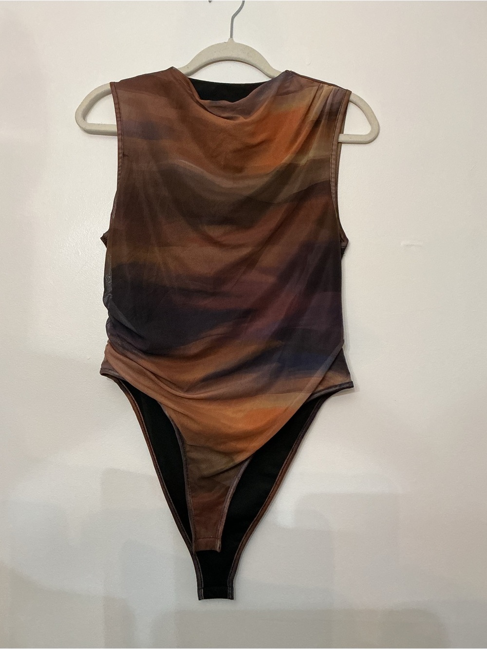 SHEIN Brown Multi-Color Sleeveless Bodysuit